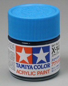 TAMIYA 壓克力系水性漆 23ml 亮光天藍色 X-